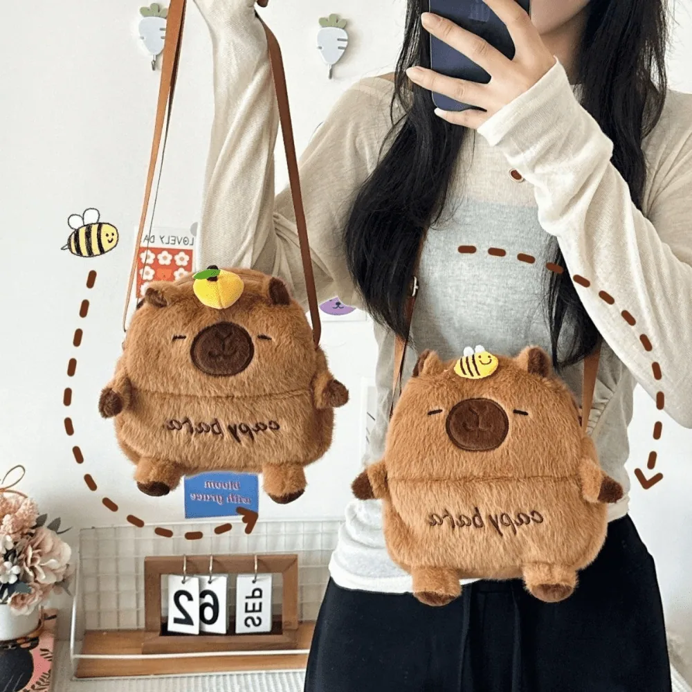 Capybara Plush Crossbody Bag |  Cute Animal Gift Doll Bag