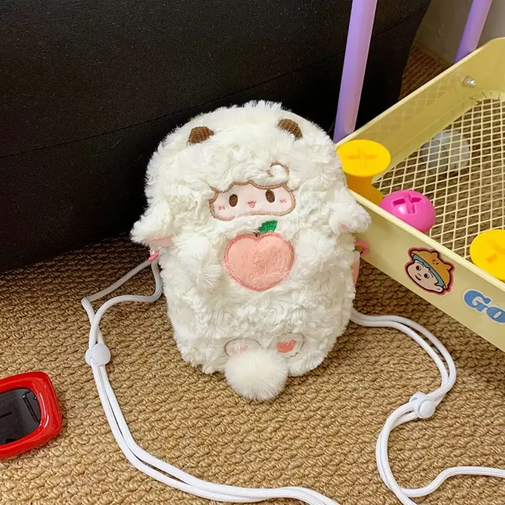 Cute Soft Plush Sheep Crossbody Mini Bag